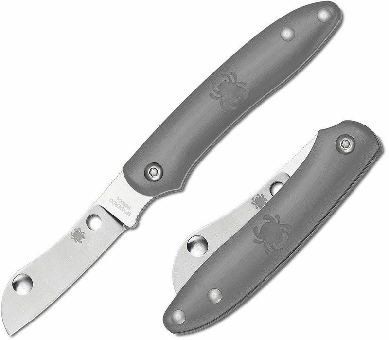 Spyderco Roadie Knife 2.09" N690Co Non Locking Sheepfoot Blade Gray FRN Handle C189PGY -Spyderco - Survivor Hand Precision Knives & Outdoor Gear Store