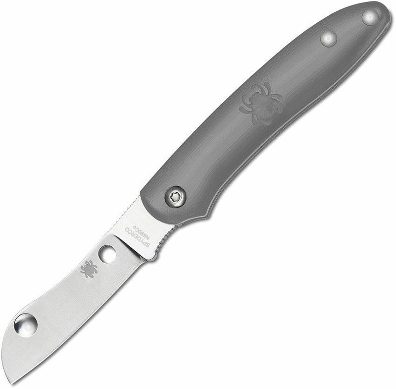 Spyderco Roadie Knife 2.09" N690Co Non Locking Sheepfoot Blade Gray FRN Handle C189PGY -Spyderco - Survivor Hand Precision Knives & Outdoor Gear Store