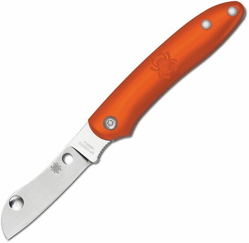 Spyderco Roadie Folding Knife 2.09" N690Co Sheepfoot Blade Orange FRN Handle C189POR -Spyderco - Survivor Hand Precision Knives & Outdoor Gear Store