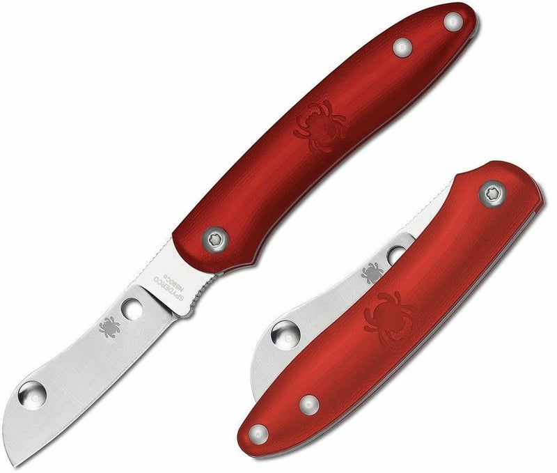 Spyderco Roadie Knife 2.09" N690Co Non Locking Sheepfoot Blade Red FRN Handle C189PRD -Spyderco - Survivor Hand Precision Knives & Outdoor Gear Store