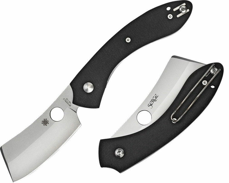 Spyderco Roc Folding Knife 3" VG10 S Steel Cleaver Style Blade Black G10 Handle C177GP -Spyderco - Survivor Hand Precision Knives & Outdoor Gear Store