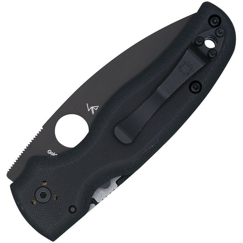 Spyderco Shaman Folding Knife Black Serrated DLC CPM S30V Steel Blade G10 Handle C229GSBK -Spyderco - Survivor Hand Precision Knives & Outdoor Gear Store