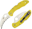 Spyderco Tasman Salt 2 Folding Knife 2.75" H1 Steel Hawkbill Blade Yellow Textured FRN Handle 106SYL2 -Spyderco - Survivor Hand Precision Knives & Outdoor Gear Store