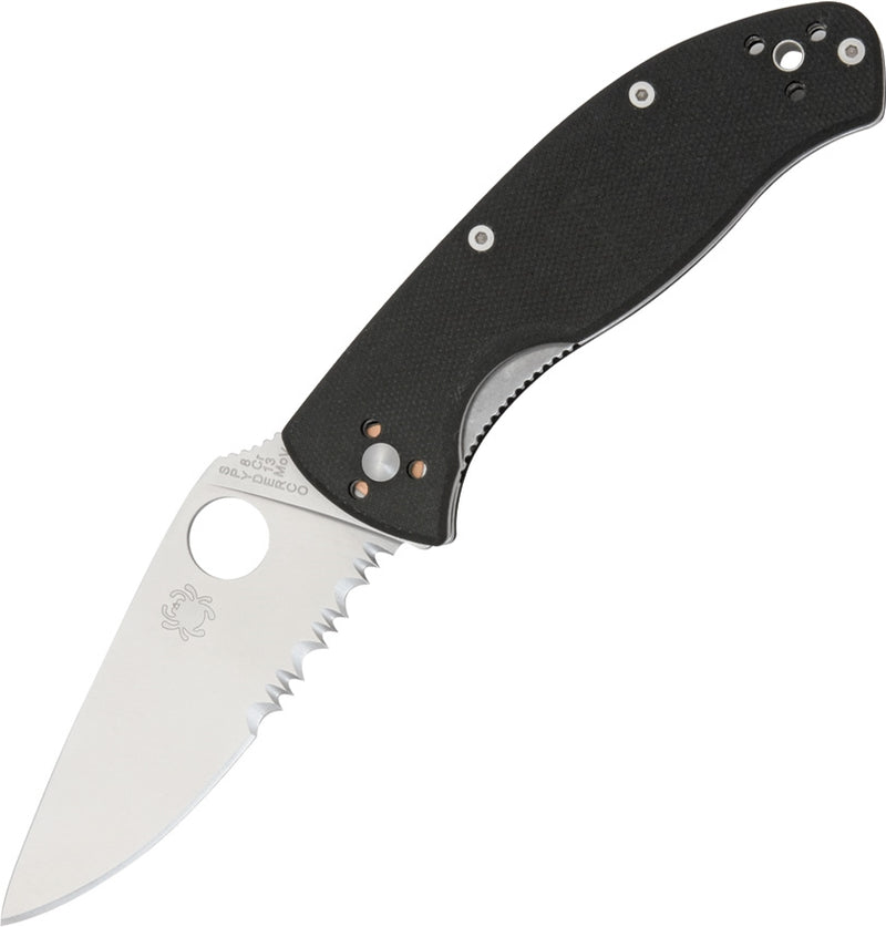 Spyderco Tenacious Folding Knife 3.39" Part Serrated Combo Blade Black G10 Handle C122GPS -Spyderco - Survivor Hand Precision Knives & Outdoor Gear Store