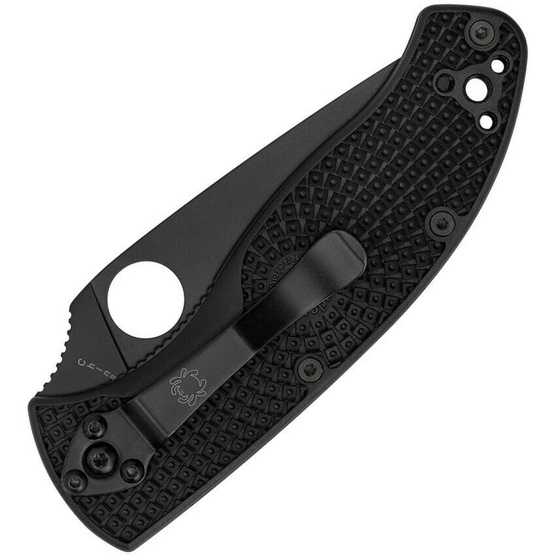 Spyderco Tenacious Folding Knife 3.38" Part Serrated 8Cr13MoV Steel Blade Textured FRN Handle C122PSBBK -Spyderco - Survivor Hand Precision Knives & Outdoor Gear Store