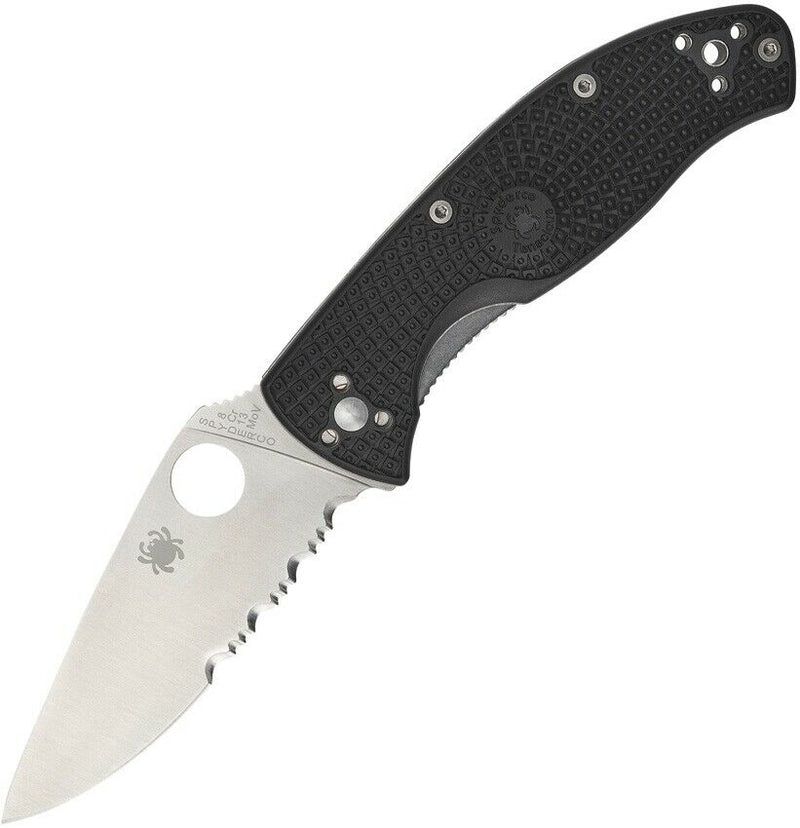 Spyderco Tenacious Linerlock Folding Knife 3.38" Part Serrated 8Cr13MoV Steel Blade FRN Handle C122PSBK -Spyderco - Survivor Hand Precision Knives & Outdoor Gear Store