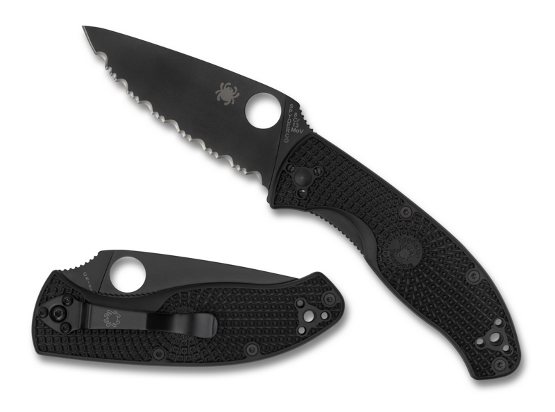 Spyderco Tenacious Linerlock Folding Knife 3.38" Serrated 8Cr13MoV Steel Blade FRN Handle C122SBBK -Spyderco - Survivor Hand Precision Knives & Outdoor Gear Store