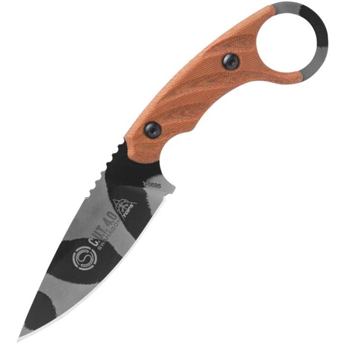 TOPS C.U.T. 4.0 Fixed Knife 4.25" 1095HC Steel Full Tang Blade Tan Micarta Handle PCUT40C -TOPS - Survivor Hand Precision Knives & Outdoor Gear Store