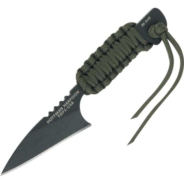 TOPS Mini Hoffman Harpoon Fixed Knife 2.5" 1095HC Steel Blade Cord Wrapped Handle HOFHARMINI -TOPS - Survivor Hand Precision Knives & Outdoor Gear Store