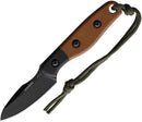 TOPS Hornero Fixed Knife 3" 1095HC Steel Blade Black / Tan Canvas Micarta Handle PHORN01 -TOPS - Survivor Hand Precision Knives & Outdoor Gear Store