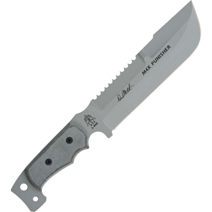 TOPS M4X Punisher Fixed Knife 8.5" 1095HC Steel Blade Gray Micarta Handle M4X01 -TOPS - Survivor Hand Precision Knives & Outdoor Gear Store