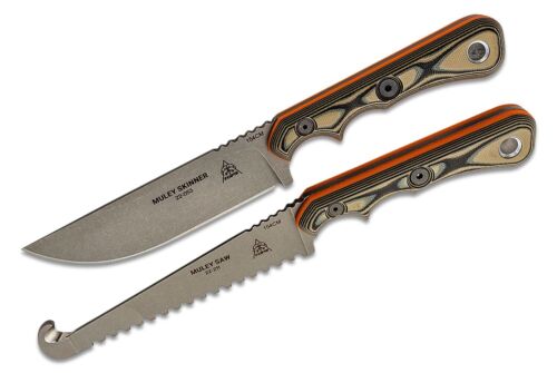 TOPS Muley Combo Fixed Knives 154CM Steel Blades Tan / Black G10 Handles MCMB01 -TOPS - Survivor Hand Precision Knives & Outdoor Gear Store