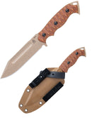 TOPS M-Pat Fixed Knife 4.88" 1095HC Steel Full Blade Tan Canvas Micarta Handle MPAT01 -TOPS - Survivor Hand Precision Knives & Outdoor Gear Store