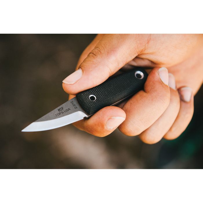 TOPS Mini Tanimbocca Fixed Knife 1.63" 1095HC Steel Full Tang Blade Micarta Handle MPUK01 -TOPS - Survivor Hand Precision Knives & Outdoor Gear Store