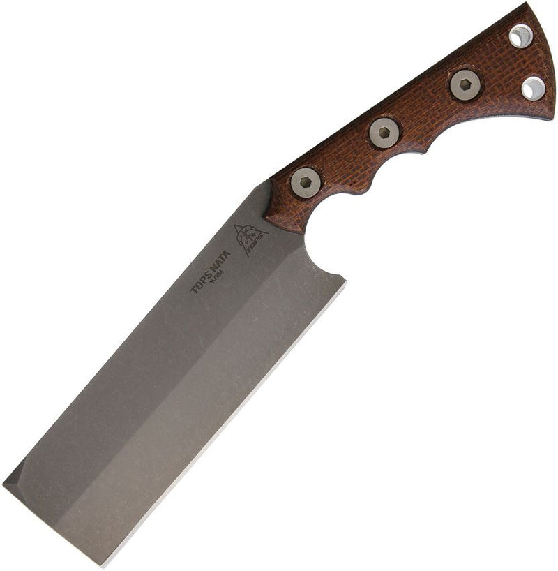 TOPS Nata Fixed Knife 6.5" 1095HC Steel Full Tang Blade Micarta / Brown Burlap Handle TNAT01 -TOPS - Survivor Hand Precision Knives & Outdoor Gear Store