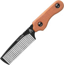 TOPS Tac Rake Beard Black Traction Coated Comb Tan Canvas Micarta Handle TRAK01 -TOPS - Survivor Hand Precision Knives & Outdoor Gear Store
