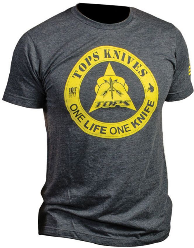 TOPS T-Shirt One Life One Knife Logo On Front 65% Polyester 35% Cotton Size XL TS1LNAVXL -TOPS - Survivor Hand Precision Knives & Outdoor Gear Store