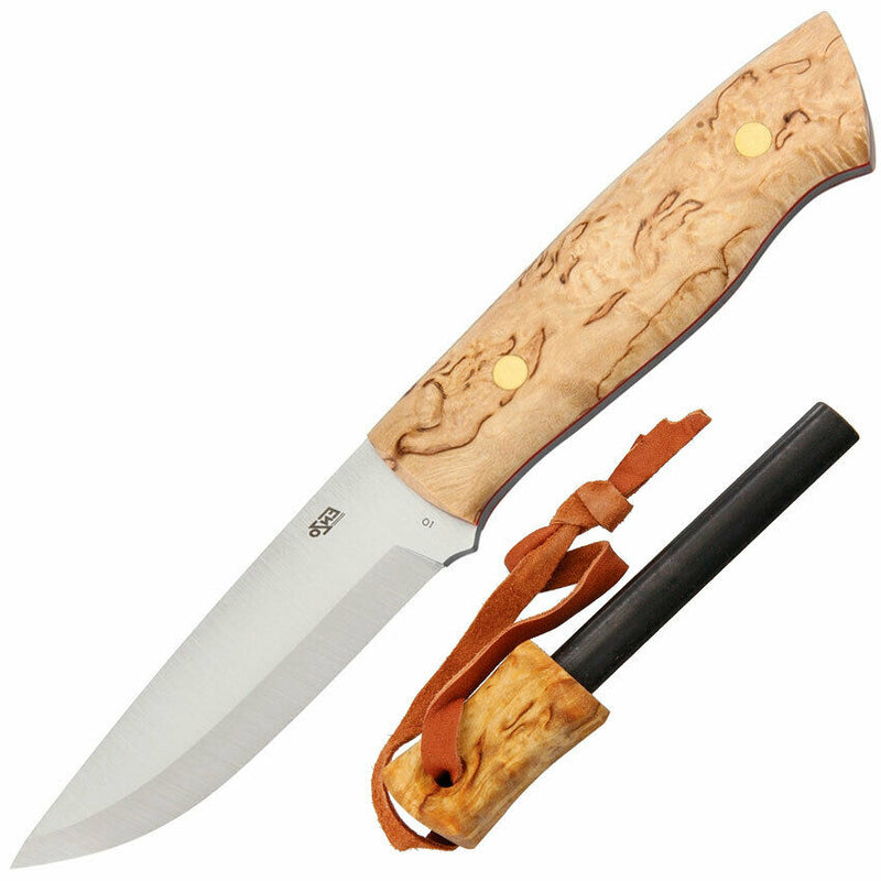 Brisa Trapper 95 Knife 4" O1 Tool Steel Blade Curly Birch Handle w/Fire Starter 2055 -Brisa - Survivor Hand Precision Knives & Outdoor Gear Store