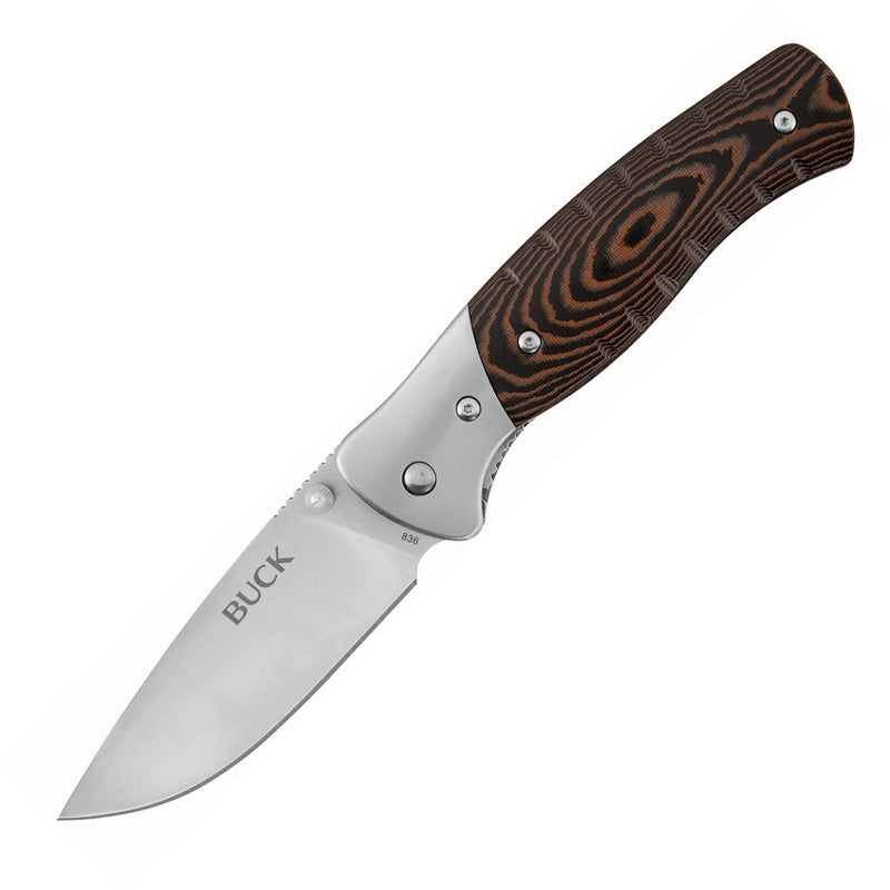 Buck Selkirk Linerlock Folding Knife 3.87" 420HC Steel Drop Point Blade CNC Contoured Micarta Handle 836BRS -Buck - Survivor Hand Precision Knives & Outdoor Gear Store