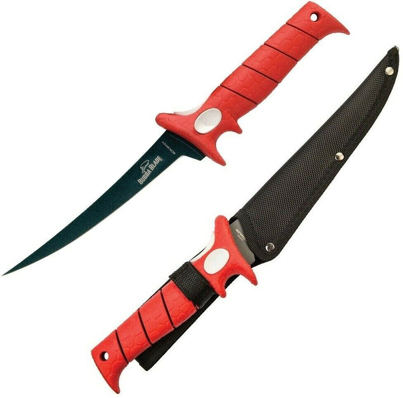 Bubba Blade Tapered Flex Fillet Kitchen Knife 7" High Carbon Steel Blade Red TPR Handle 17F -Bubba Blade - Survivor Hand Precision Knives & Outdoor Gear Store