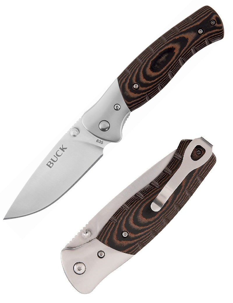 Buck Small Selkirk Folding Knife 3.25" 420HC Steel Blade CNC Contoured Micarta Handle 835BRS -Buck - Survivor Hand Precision Knives & Outdoor Gear Store