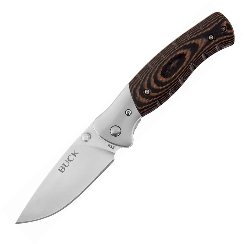 Buck Small Selkirk Folding Knife 3.25" 420HC Steel Blade CNC Contoured Micarta Handle 835BRS -Buck - Survivor Hand Precision Knives & Outdoor Gear Store