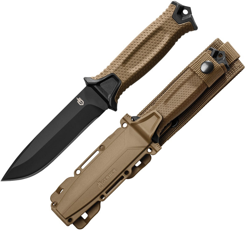 Gerber Strongarm Fixed Knife 4.87" Stainless Steel Blade Coyote Tan Glass Nylon/Rubber Handle 0001058 -Gerber - Survivor Hand Precision Knives & Outdoor Gear Store