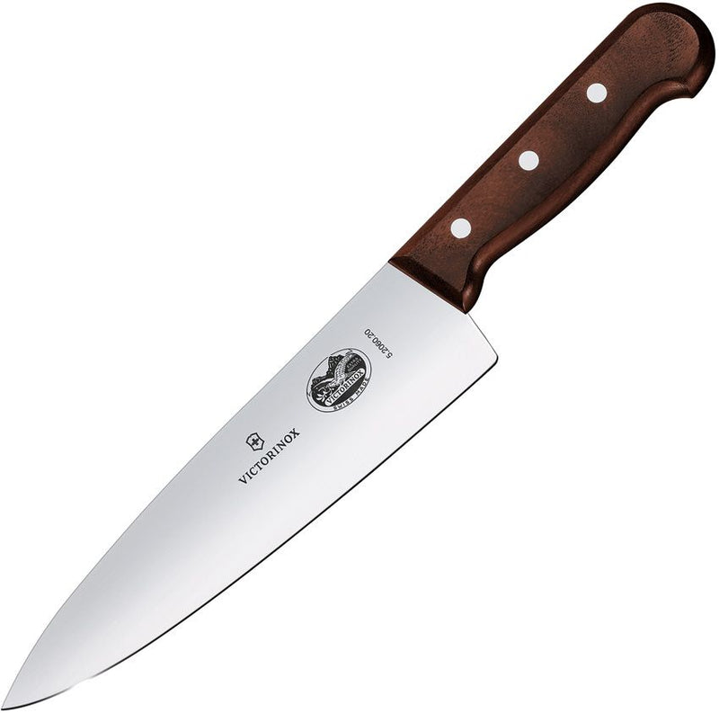 Victorinox Chef's Knife 8" Satin Finish Stainless Steel Blade Rosewood Handle 5206020G -Victorinox - Survivor Hand Precision Knives & Outdoor Gear Store