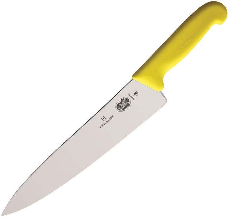 Victorinox Chef's Knife 10" Satin Finish Stainless Steel Blade Yellow Fibrox Handle 5200825 -Victorinox - Survivor Hand Precision Knives & Outdoor Gear Store