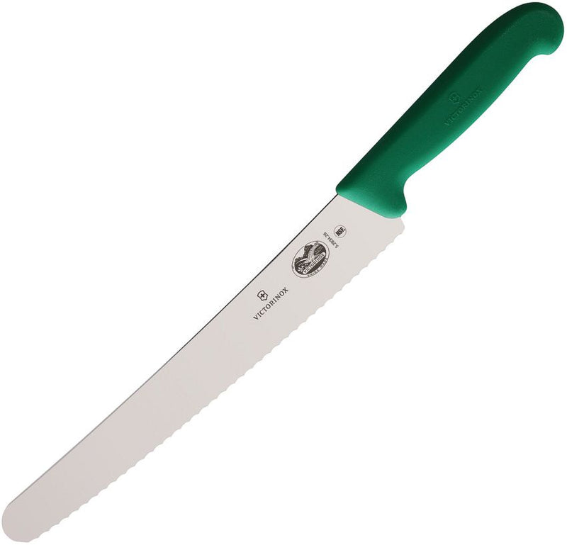 Victorinox Bread Fixed Knife 10" Serrated Stainless Steel Blade Green Fibrox Handle 5293426 -Victorinox - Survivor Hand Precision Knives & Outdoor Gear Store