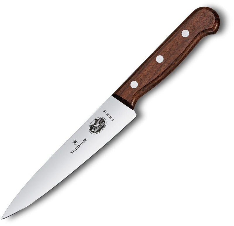 Victorinox Chef's Knife 6" Satin Finish High Carbon Steel Blade Rosewood Handle 5200015R -Victorinox - Survivor Hand Precision Knives & Outdoor Gear Store
