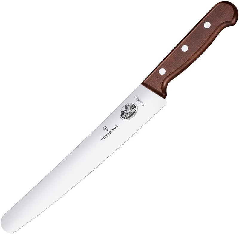 Victorinox Bread Fixed Knife 8.5" Serrated Stainless Steel Blade Brown Wood Handle 5293022G -Victorinox - Survivor Hand Precision Knives & Outdoor Gear Store