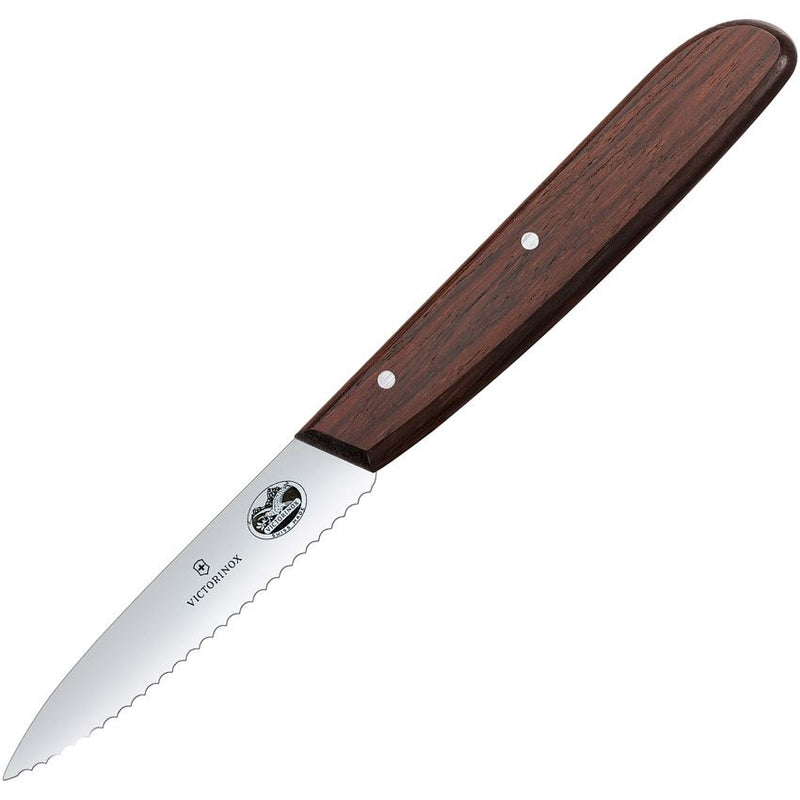Victorinox Paring Knife 3.25" Serrated Stainless Steel Blade Rosewood Handle 53030X2 -Victorinox - Survivor Hand Precision Knives & Outdoor Gear Store
