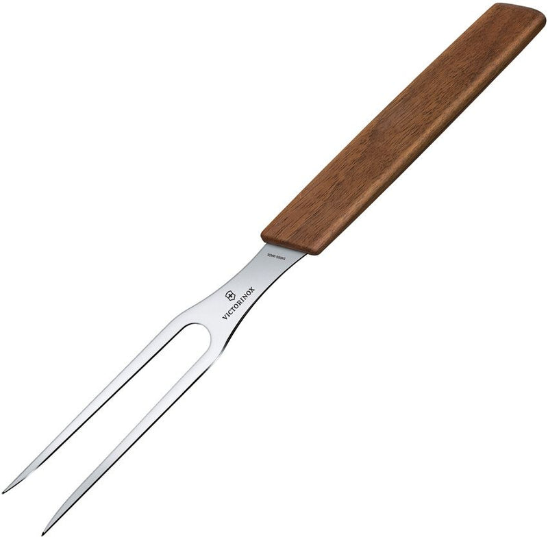Victorinox Kitchen Carving Fixed Fork 5.5" Stainless Tines Blade Walnut Handle 6903015G -Victorinox - Survivor Hand Precision Knives & Outdoor Gear Store