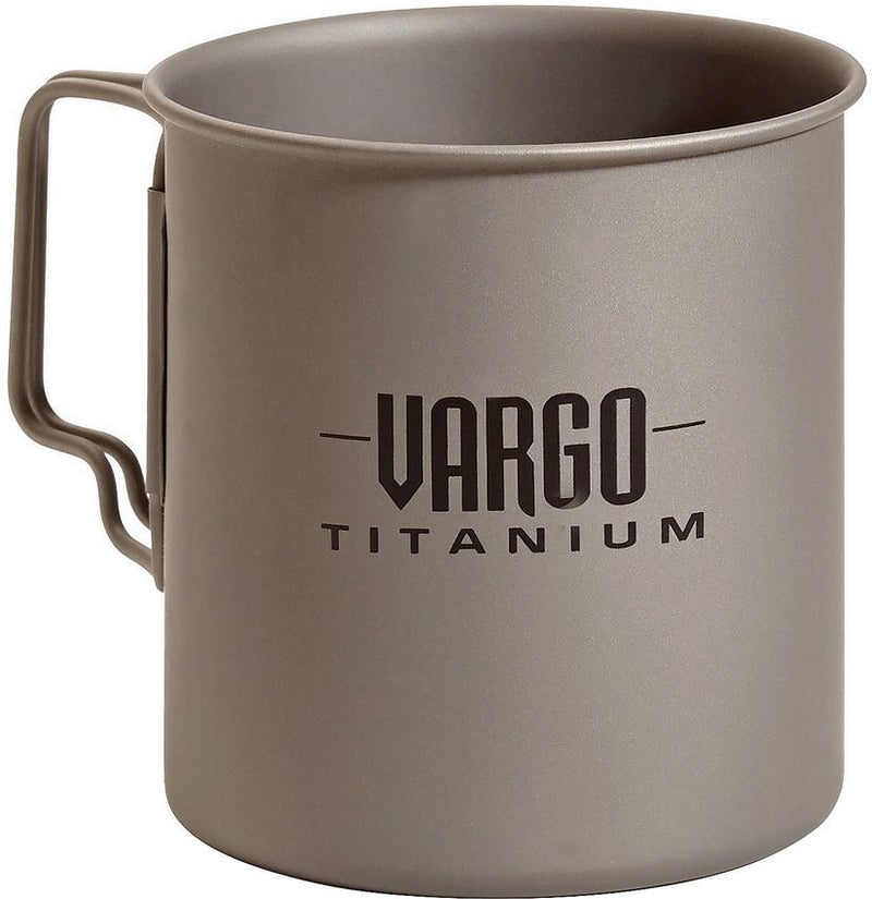 Vargo Travel Mug 15 Oz Capacity With Folding Handles And Stay Cool Rim Titanium Construction 406 -Vargo - Survivor Hand Precision Knives & Outdoor Gear Store