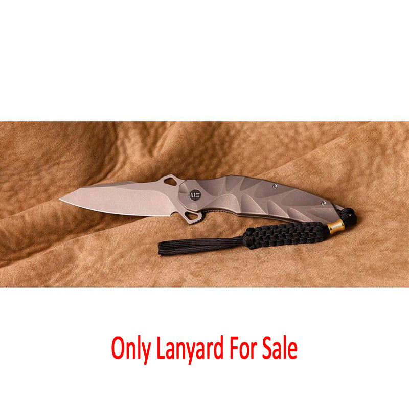 We Knife Co Black Lanyard Paracord One Piece Construction With Brass Bead EFREE -We Knife Co - Survivor Hand Precision Knives & Outdoor Gear Store