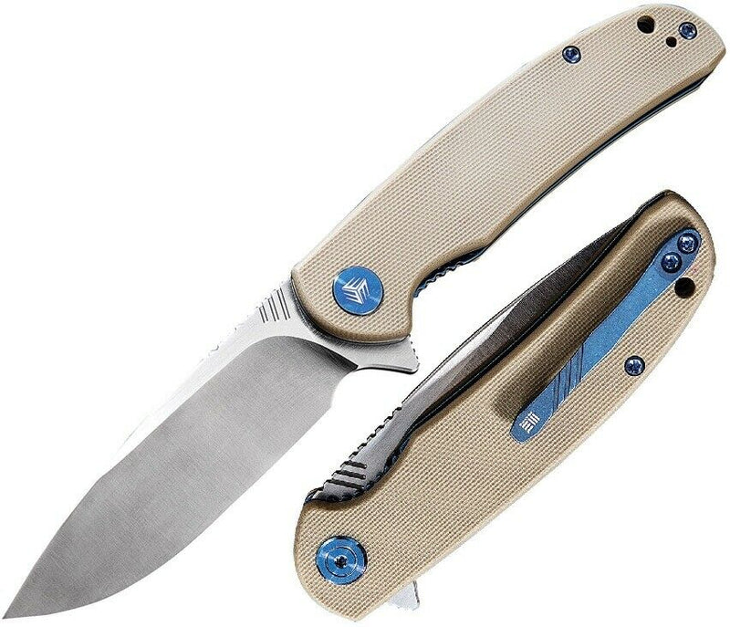 We Knife Co 809 Practic Tan Folding Knife 3.25" M390 Steel Blade G10 Handle 809B -We Knife Co - Survivor Hand Precision Knives & Outdoor Gear Store