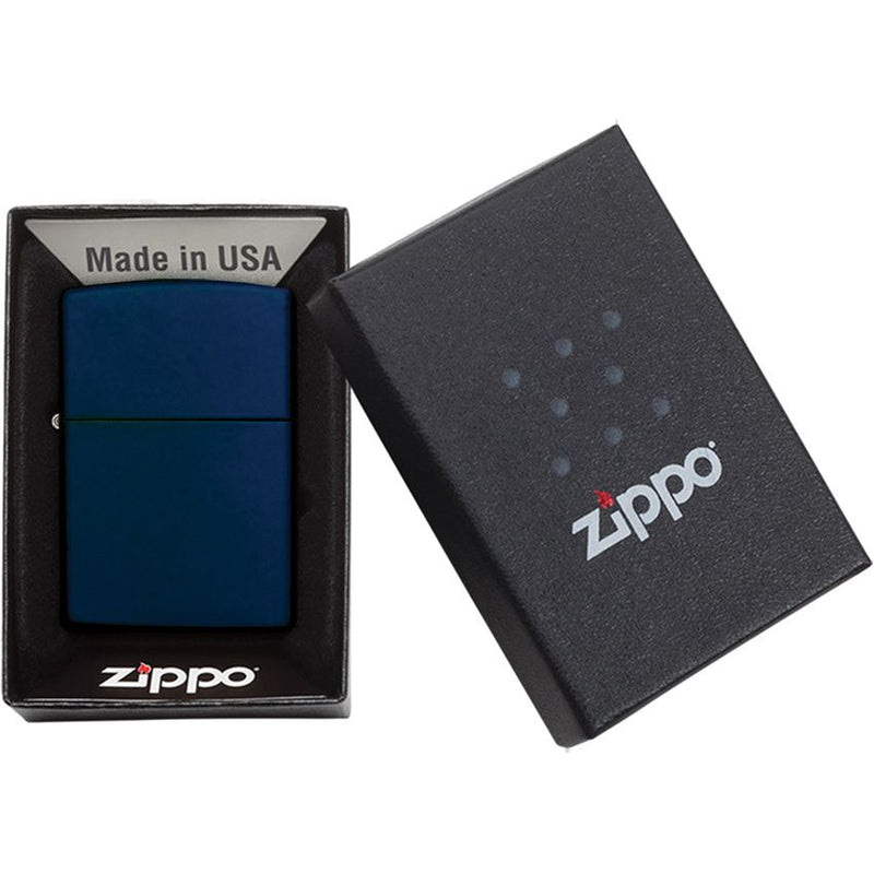 Zippo Classic Lighter Navy Matte No Logo All Metal Construction Dimensions: 0.5" x 2.25" 10239 -Zippo - Survivor Hand Precision Knives & Outdoor Gear Store