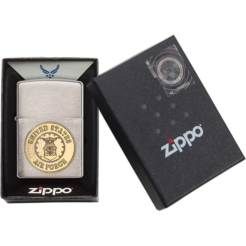 Zippo U.S. Air Force Lighter With Brushed Chrome Windproof Color 10570 -Zippo - Survivor Hand Precision Knives & Outdoor Gear Store