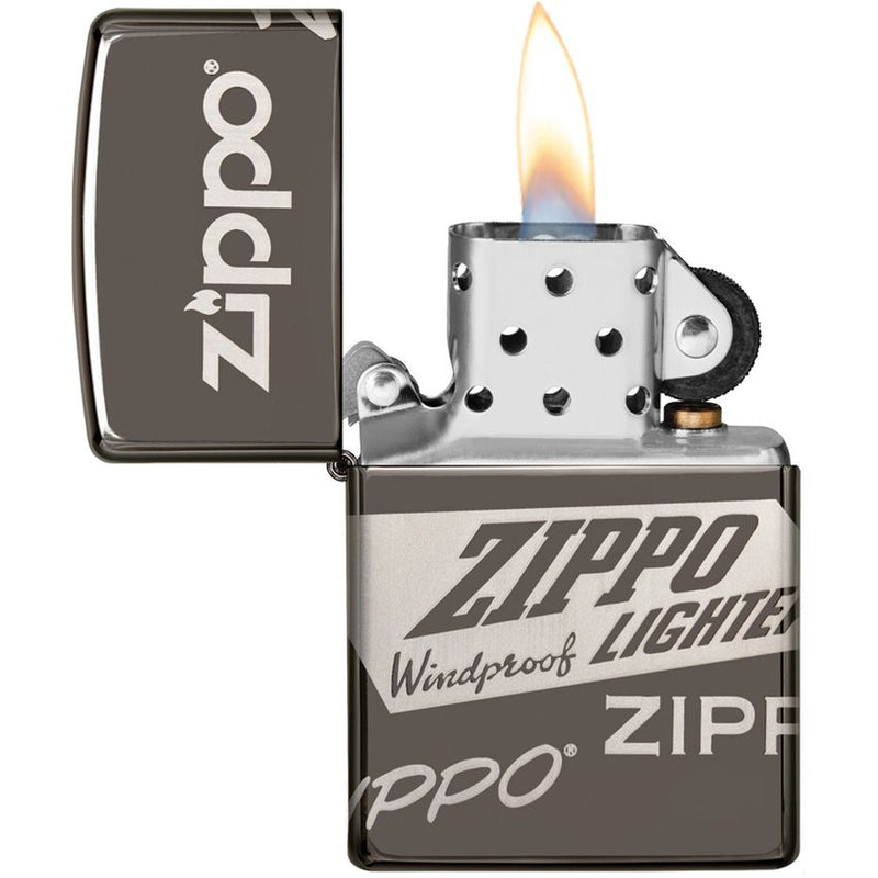 Zippo Lighter Windproof All Metal Construction With Black Ice Color And Dimensions: 0.5" x 2.25" Made in USA 11451 -Zippo - Survivor Hand Precision Knives & Outdoor Gear Store