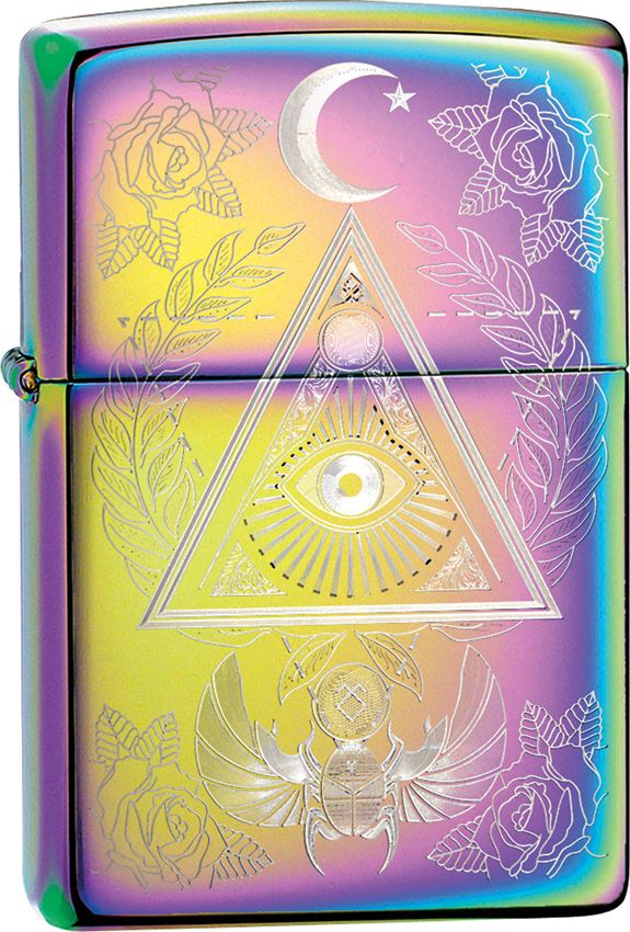 Zippo Lighter Eye Of Providence Windproof All Metal Construction Multi Color And Dimensions 0.5" x 2.25" Made in USA 11476 -Survivor Hand - Survivor Hand Precision Knives & Outdoor Gear Store