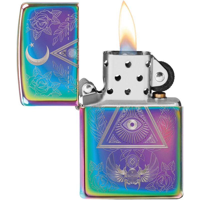 Zippo Lighter Eye Of Providence Windproof All Metal Construction Multi Color And Dimensions 0.5" x 2.25" Made in USA 11476 -Survivor Hand - Survivor Hand Precision Knives & Outdoor Gear Store