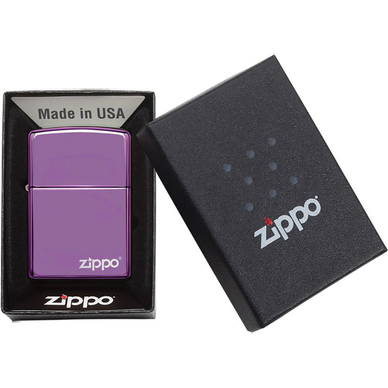 Zippo Lighter Classic Purple Windproof All Metal Construction With Logo And Dimensions: 0.5" x 2.25" Made in USA 12747 -Zippo - Survivor Hand Precision Knives & Outdoor Gear Store