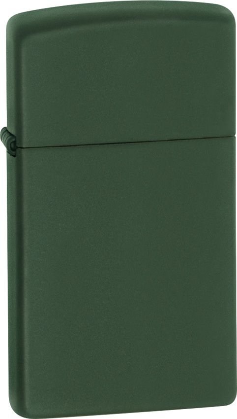 Zippo Lighter Slim Windproof All Metal Construction No Logo Matte Green Color And Dimensions 0.38" x 2.38" Made in USA 13340 -Zippo - Survivor Hand Precision Knives & Outdoor Gear Store