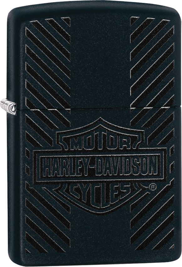 Zippo Lighter Harley-Davidson Design Windproof All Metal Construction With Black Matte Color And Dimensions 0.5" x 2.25" Made in USA 14489 -Zippo - Survivor Hand Precision Knives & Outdoor Gear Store