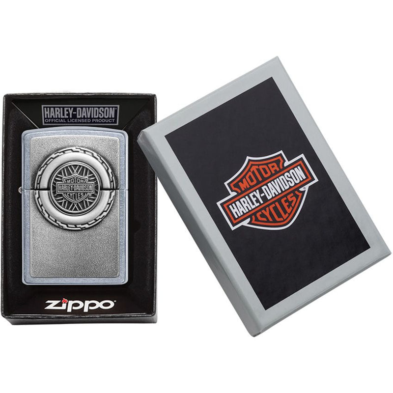 Zippo Harley-Davidson Design Street Chrome Lighter Windproof And All Metal Construction 14490 -Zippo - Survivor Hand Precision Knives & Outdoor Gear Store