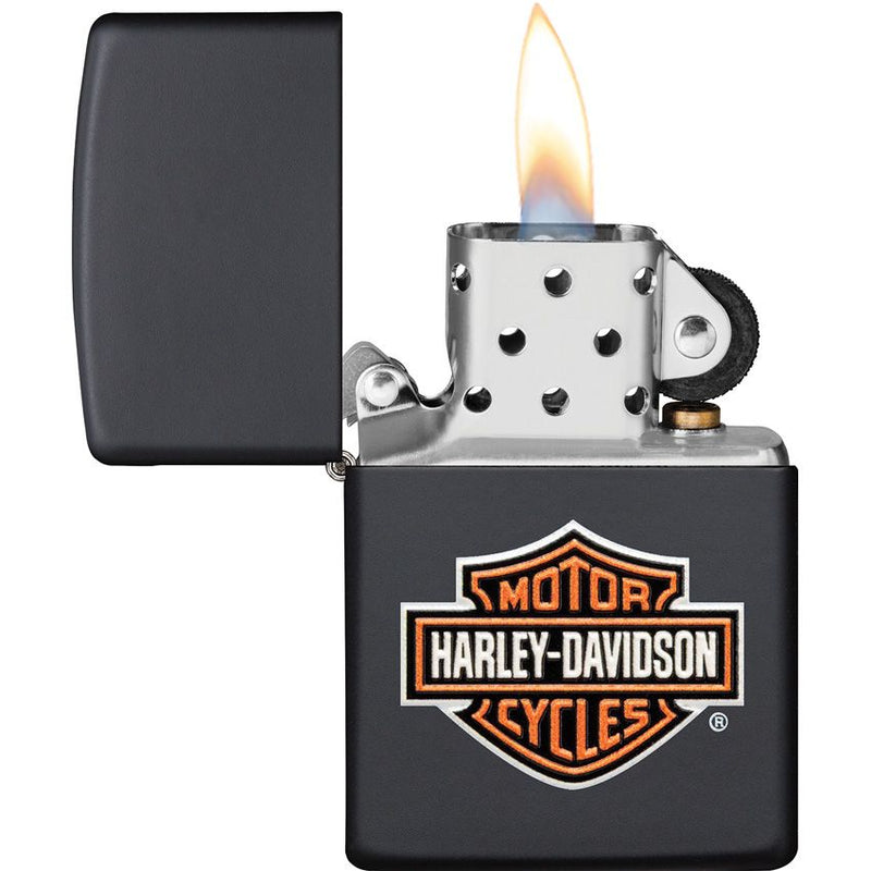 Zippo Lighter Harley-Davidson Design Windproof All Metal Construction With Black Matte Color And Dimensions 0.5" x 2.25" Made in USA 15700 -Zippo - Survivor Hand Precision Knives & Outdoor Gear Store