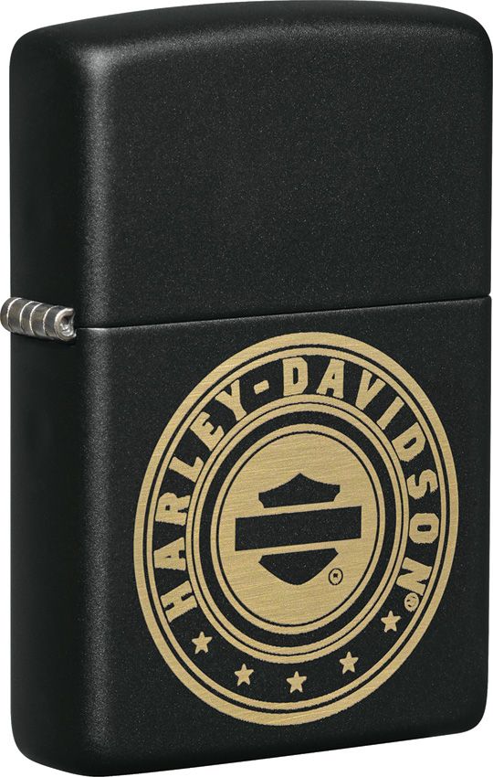 Zippo Lighter Harley-Davidson Design Windproof All Metal Construction With Black Matte Color And Dimensions 0.5" x 2.25" Made in USA 15701 -Zippo - Survivor Hand Precision Knives & Outdoor Gear Store