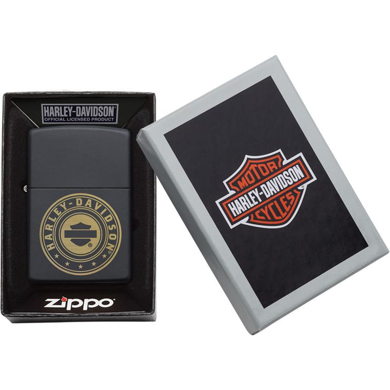 Zippo Lighter Harley-Davidson Design Windproof All Metal Construction With Black Matte Color And Dimensions 0.5" x 2.25" Made in USA 15701 -Zippo - Survivor Hand Precision Knives & Outdoor Gear Store