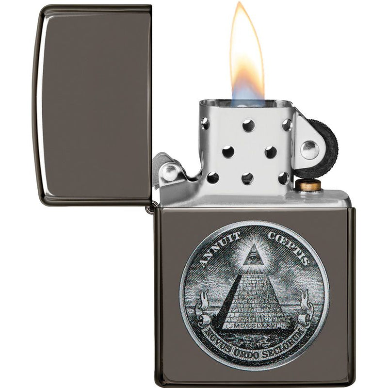 Zippo Lighter Dollar Seal Windproof All Metal Construction And Dimensions: 0.5" x 2.25" Made in USA 19840 -Zippo - Survivor Hand Precision Knives & Outdoor Gear Store